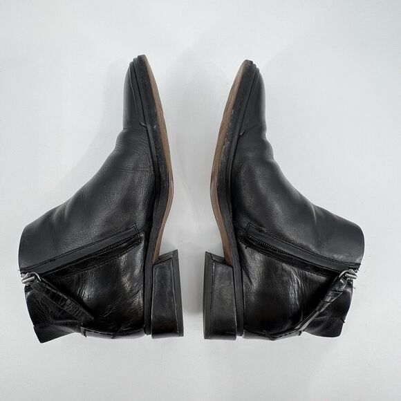 Sarto Franco Sarto A-Nemi Women’s 7.5 Black Ankle Leather Almond Toe Booties - Picture 5 of 12